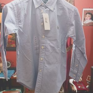 Ralph Lauren Boys dress Shirt light blue (8) NWT